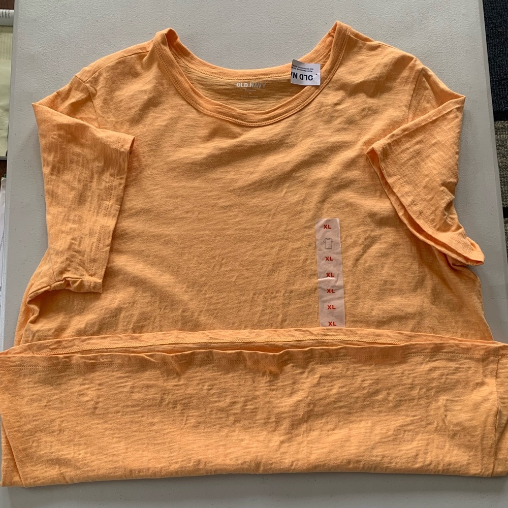 Old Navy Everywear Orange Crew Neck T-Shirt - Size XL - Casual Basic